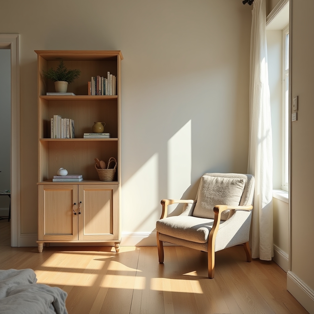 Spazio domestico ordinato dopo il processo di decluttering